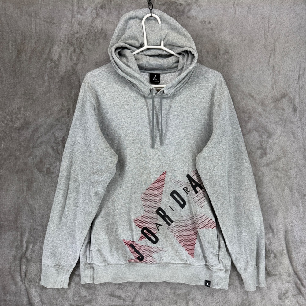 Jordan Brand Mens Gray Graphic Pullover Hoodie Sweatshirt‎ Large RN56323